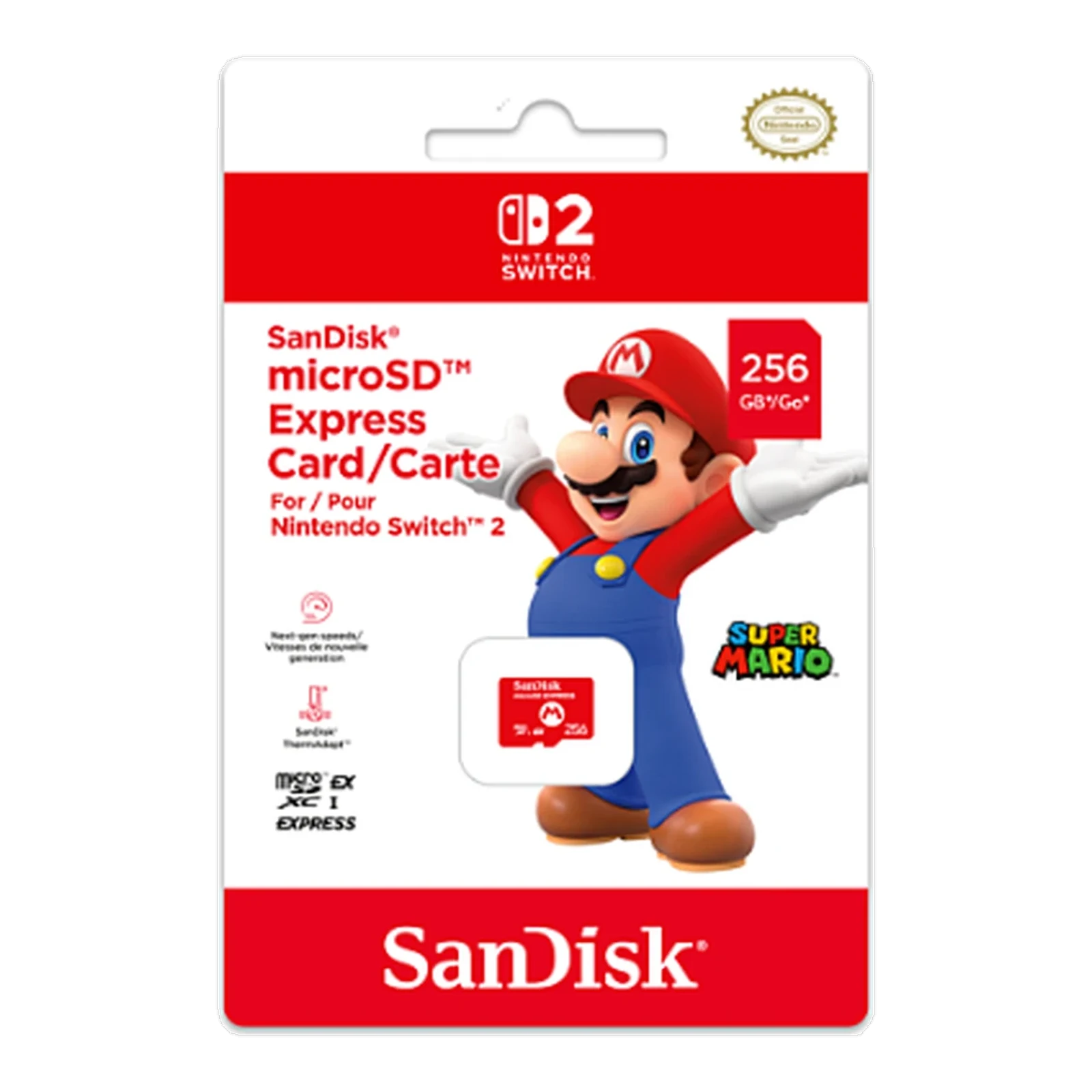 Carte microSD Express SanDisk 256 Go pour Nintendo Switch 2
